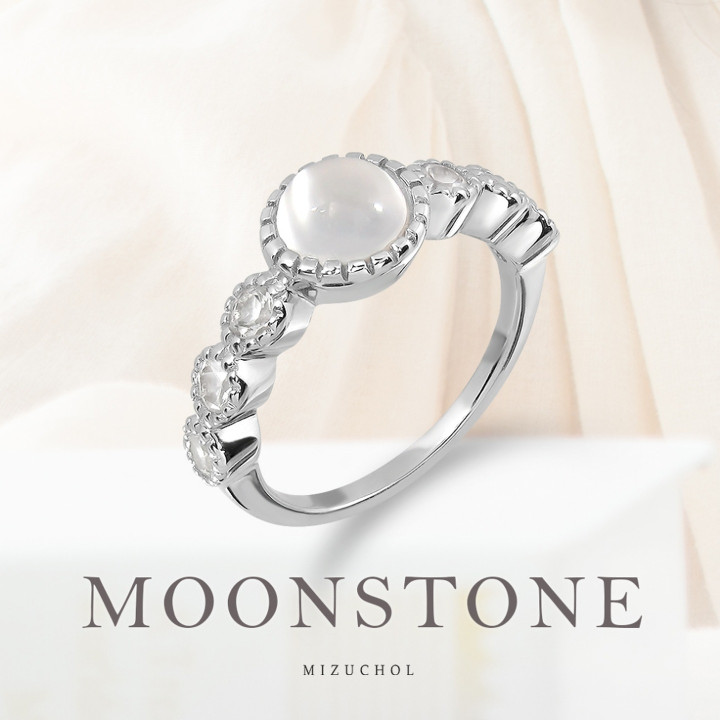 Sterling Silver Moonstone Ring - CLASSY IN WHITE