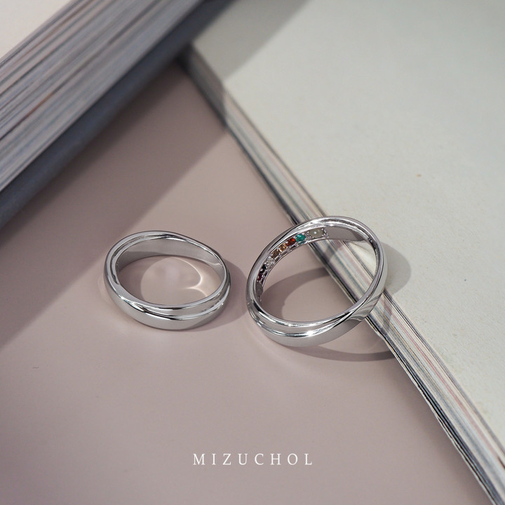 Sterling Silver Ring with 9 Precious Stones