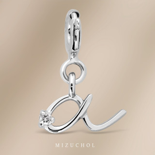 White Gold Plated Sterling Silver Chapter Pendant | Topaz