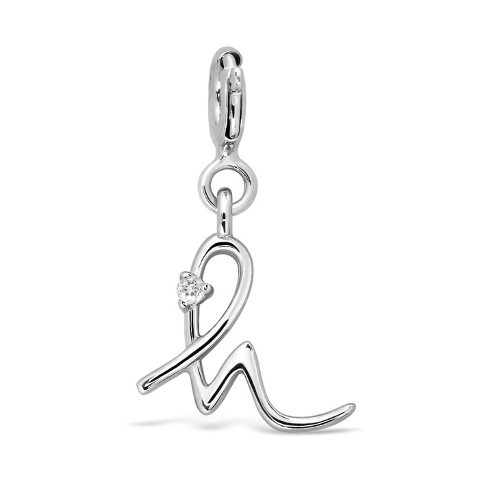 White Gold Plated Sterling Silver Chapter Pendant | Topaz
