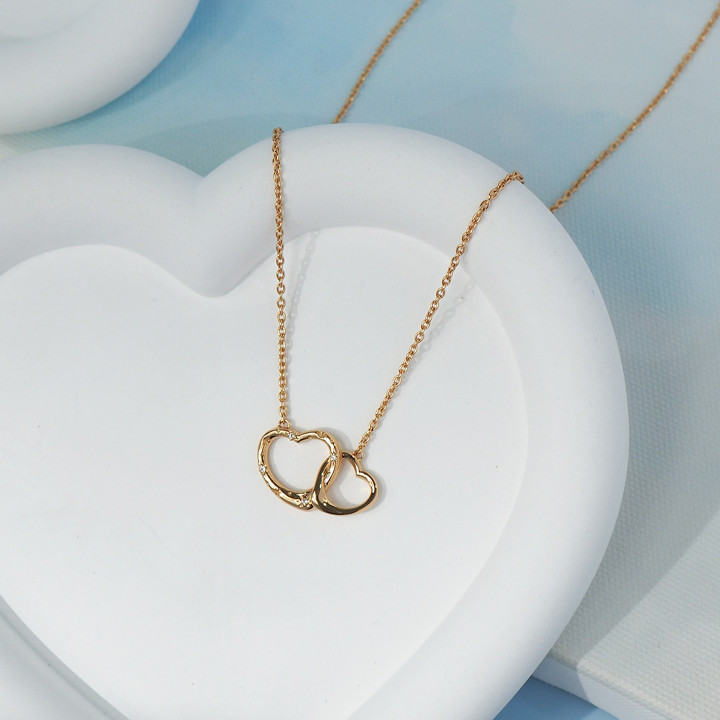 Sterling Silver Gold Plated Clouds or Heart Necklace