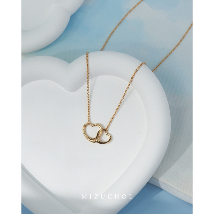 Sterling Silver Gold Plated Clouds or Heart Necklace