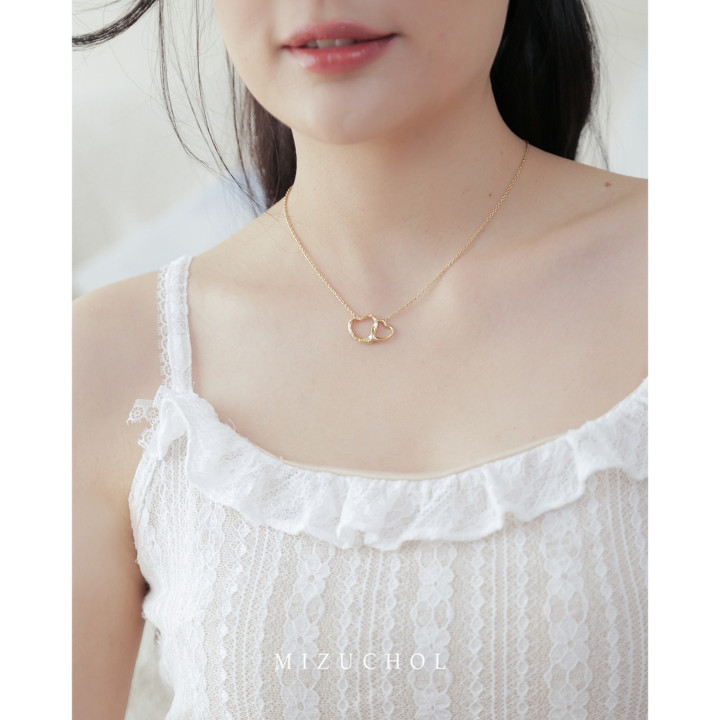 Sterling Silver Gold Plated Clouds or Heart Necklace