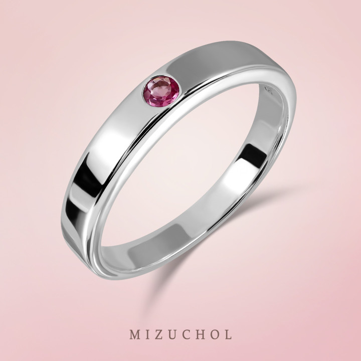 Bagues de couple en argent sterling avec cadenas et clé en tourmaline rose et tourmaline rose