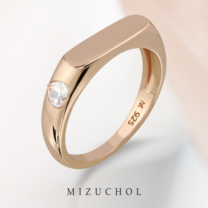 Sterling Silver White Topaz Loved Word Ring