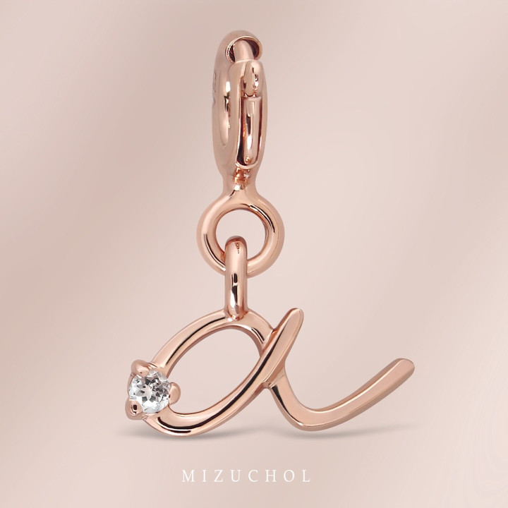 Rose Gold Plated Sterling Silver Chapter Pendant White Topaz