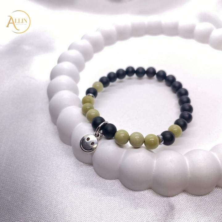 Black Onyx Shadow Guardian Bracelet | CL60 with Smiling Charm