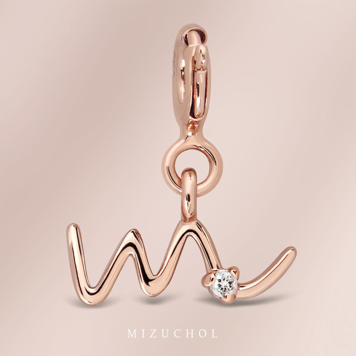 Rose Gold Plated Sterling Silver Chapter Pendant White Topaz