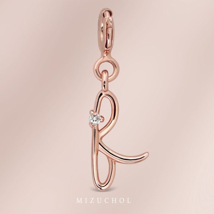Rose Gold Plated Sterling Silver Chapter Pendant White Topaz