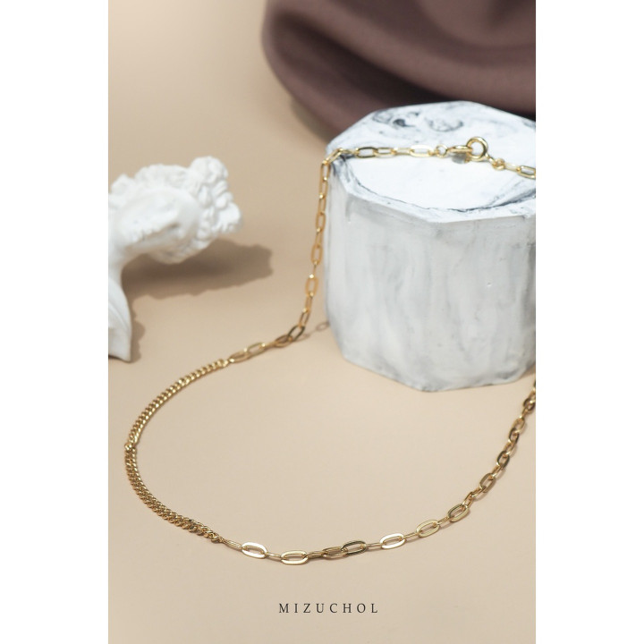 Sterling Silver Gold Plated Golden Line Stackable Necklace