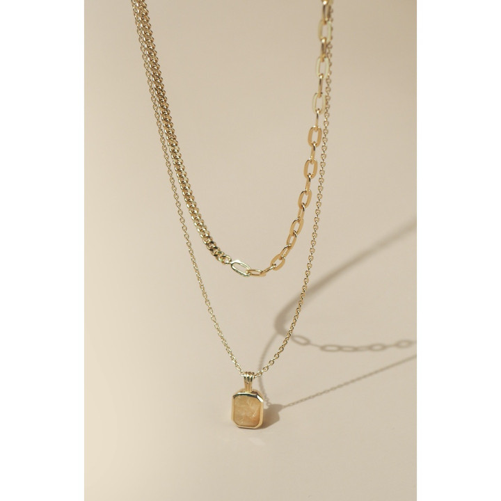 Sterling Silver Gold Plated Golden Line Stackable Necklace