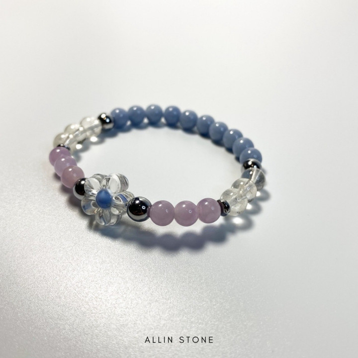 Amethyst, Lavender and Clear Quartz Bracelet - Healing Energy