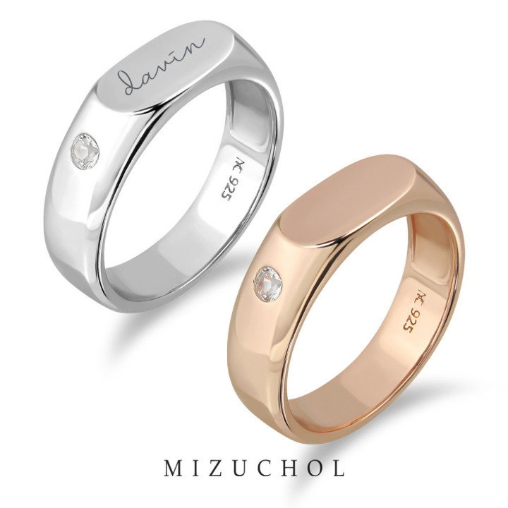 Bagues de couple en argent sterling et topaze blanche