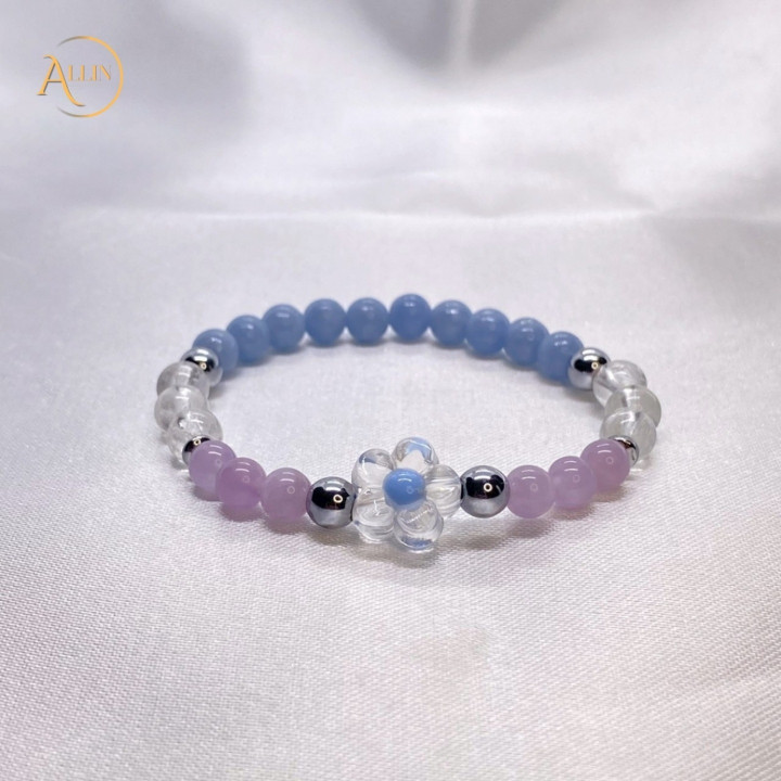 Amethyst, Lavender and Clear Quartz Bracelet - Healing Energy