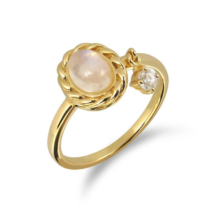 Silver Moonstone Ring