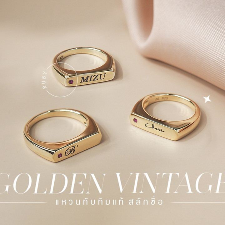 Anillo vintage de plata de ley chapado en oro de 18 quilates con rubí