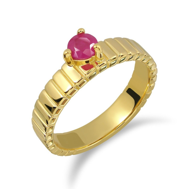 18K Gold Plated Sterling Silver Ruby Ring