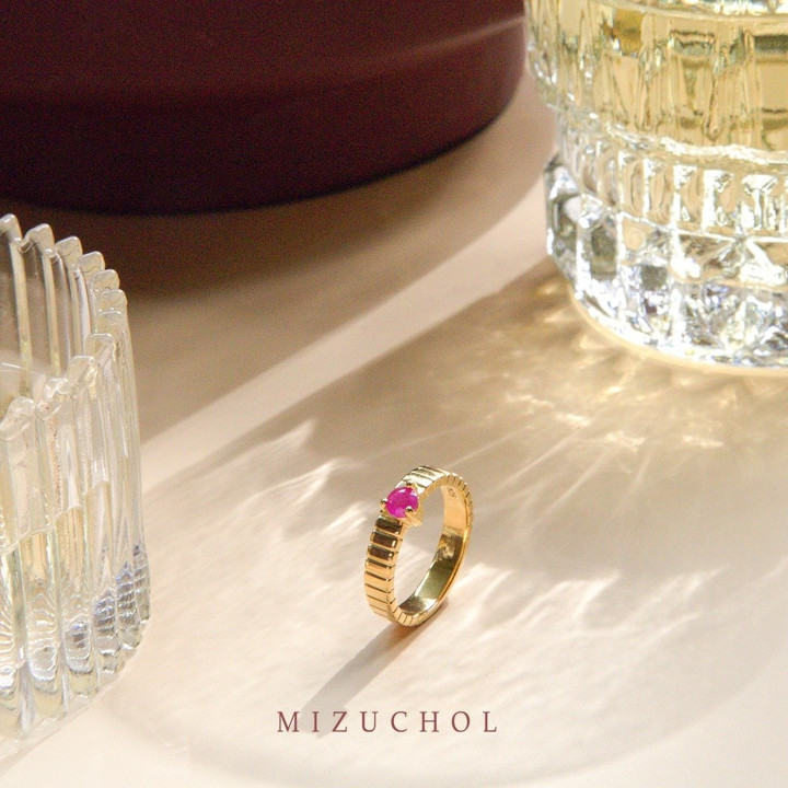 18K Gold Plated Sterling Silver Ruby Ring