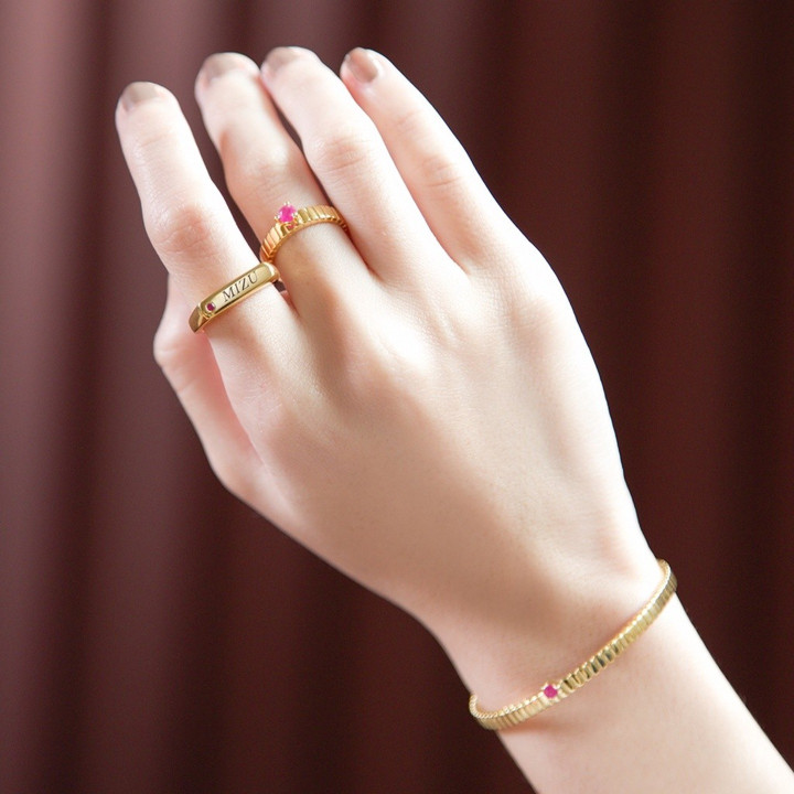 18K Gold Plated Sterling Silver Ruby Ring