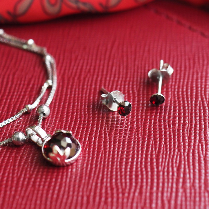Red Garnet Birthstone Bracelet