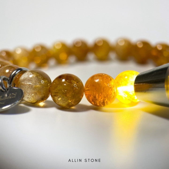 Citrine Whiskey Stones Bracelet: Fortune and Abundance