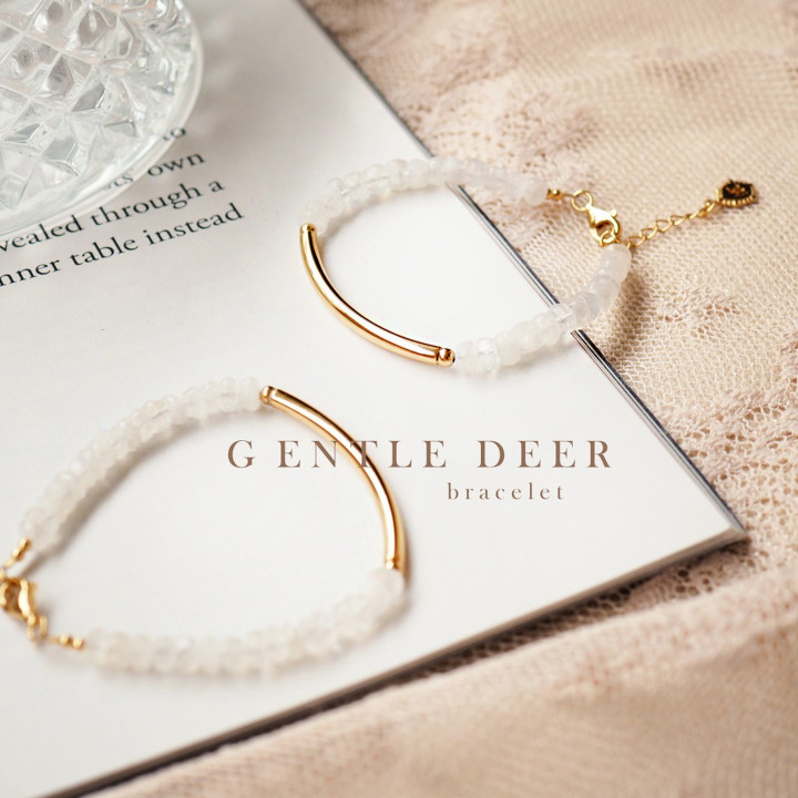 White Moonstone Bracelet - Elegant Love Gemstone