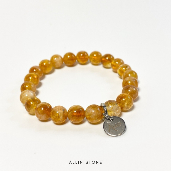 Citrine Whiskey Stones Bracelet: Fortune and Abundance