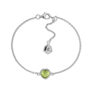 White Gold Plated Sterling Silver Gemstone Bracelet