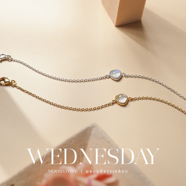 White Gold Plated Sterling Silver Gemstone Bracelet