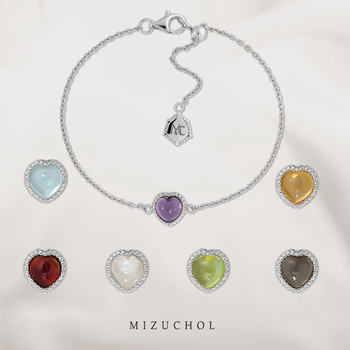 White Gold Plated Sterling Silver Gemstone Bracelet