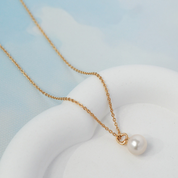 Gold Plated Sterling Silver Pearl Cloud Necklace