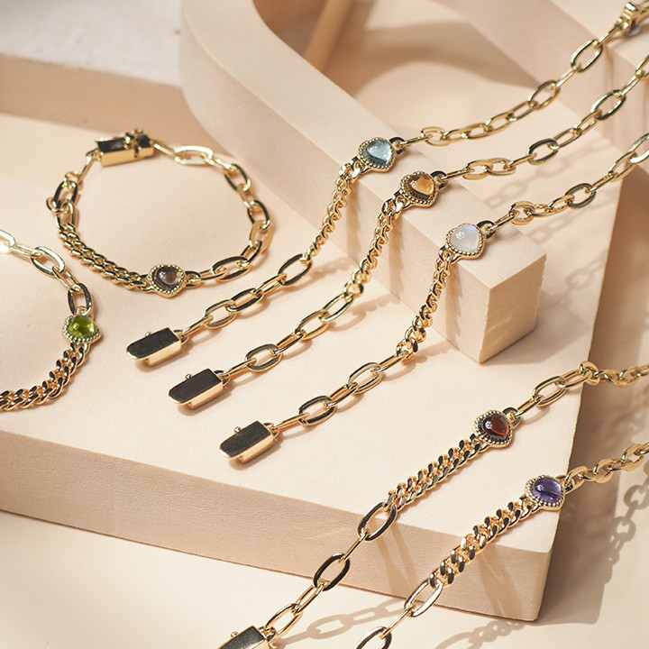 Gold Plated Sterling Silver Large Chain Bracelet