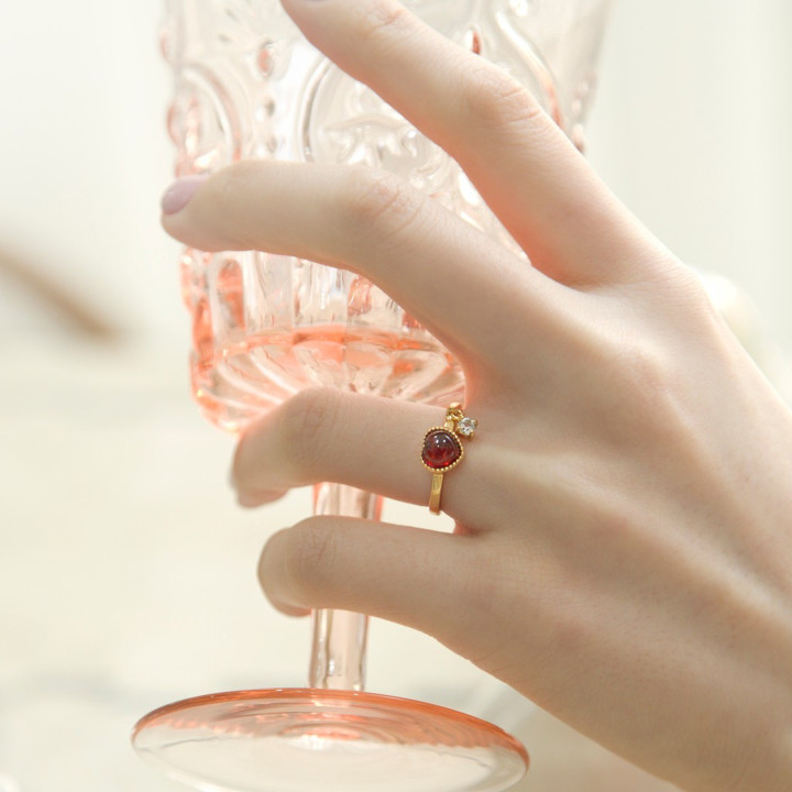 Darling Red Garnet Ring for Love