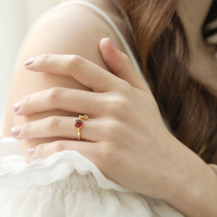 Darling Red Garnet Ring for Love