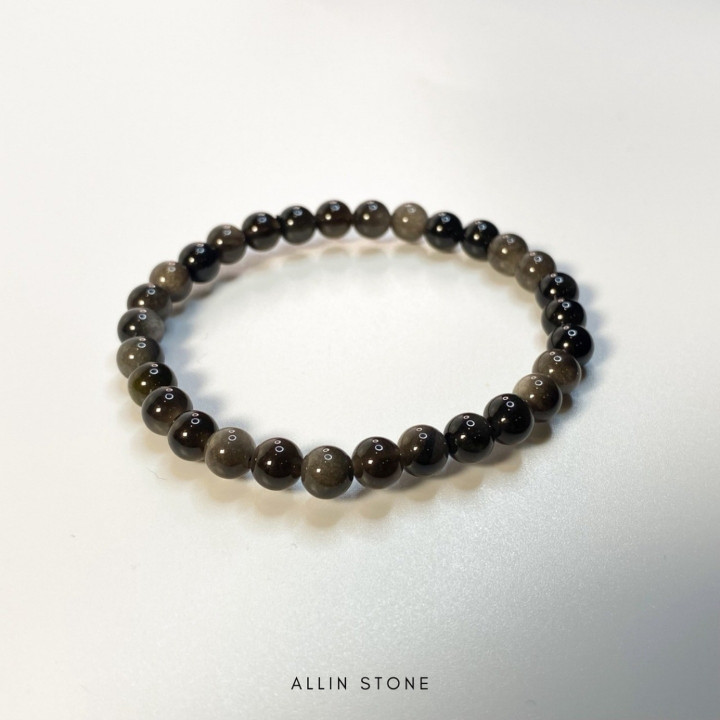 Obsidian Silver Bracelet | Protection and Energy Reflection