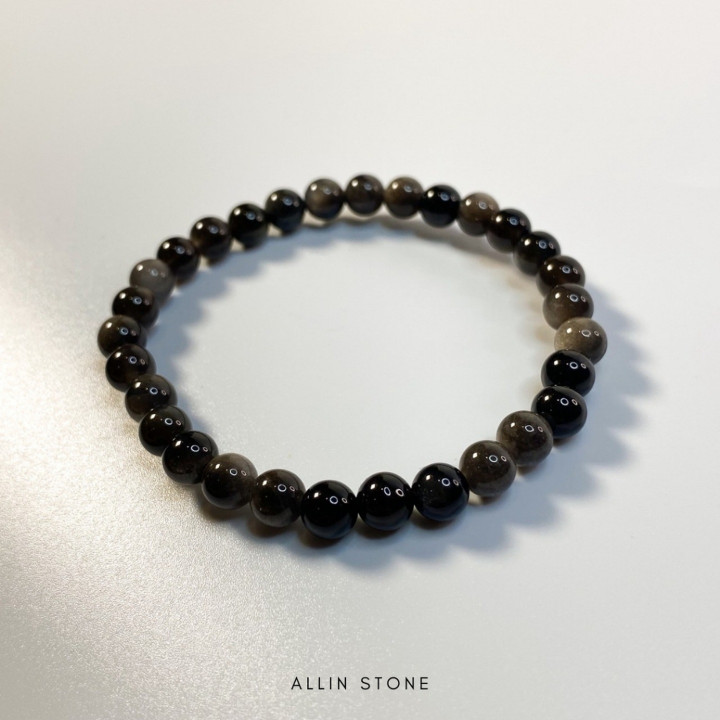 Obsidian Silver Bracelet | Protection and Energy Reflection
