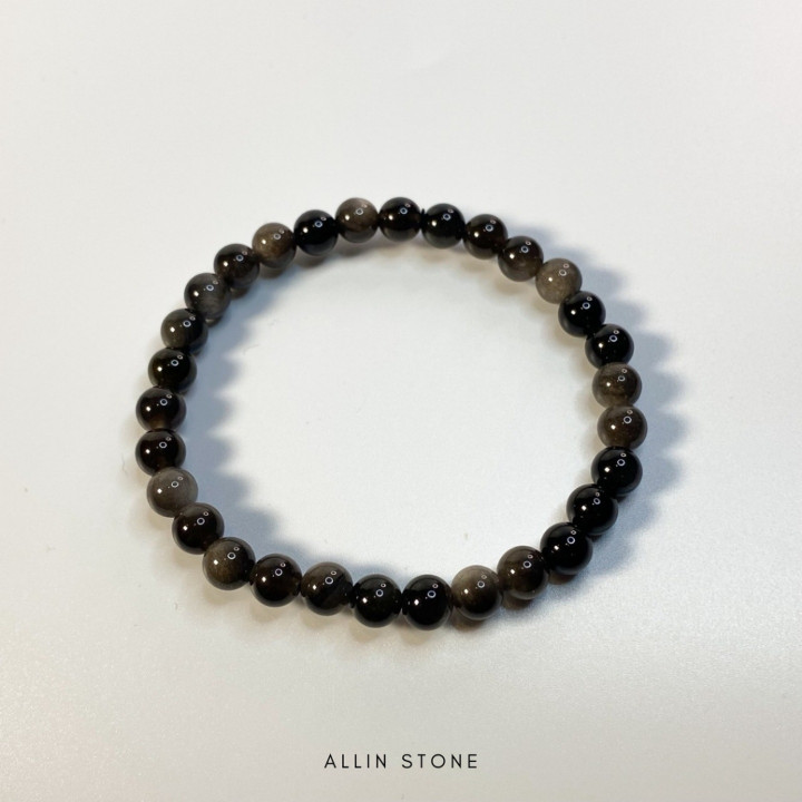 Obsidian Silver Bracelet | Protection and Energy Reflection