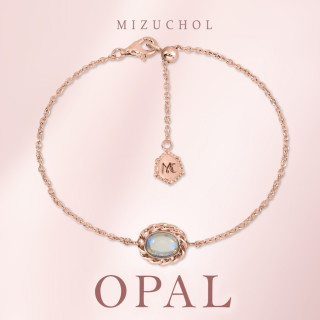Rose Gold Plated Sterling Silver Opal Tiara Bracelet
