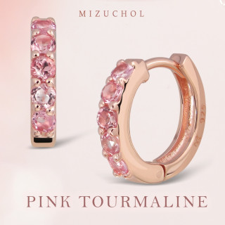 Rose Bubbles Earrings with Pink Tourmaline