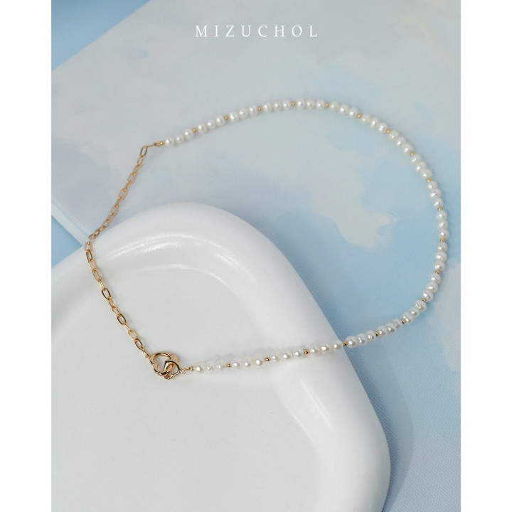 Genuine Stackable Pearl Necklace | Sterling Silver and Gold-Plated