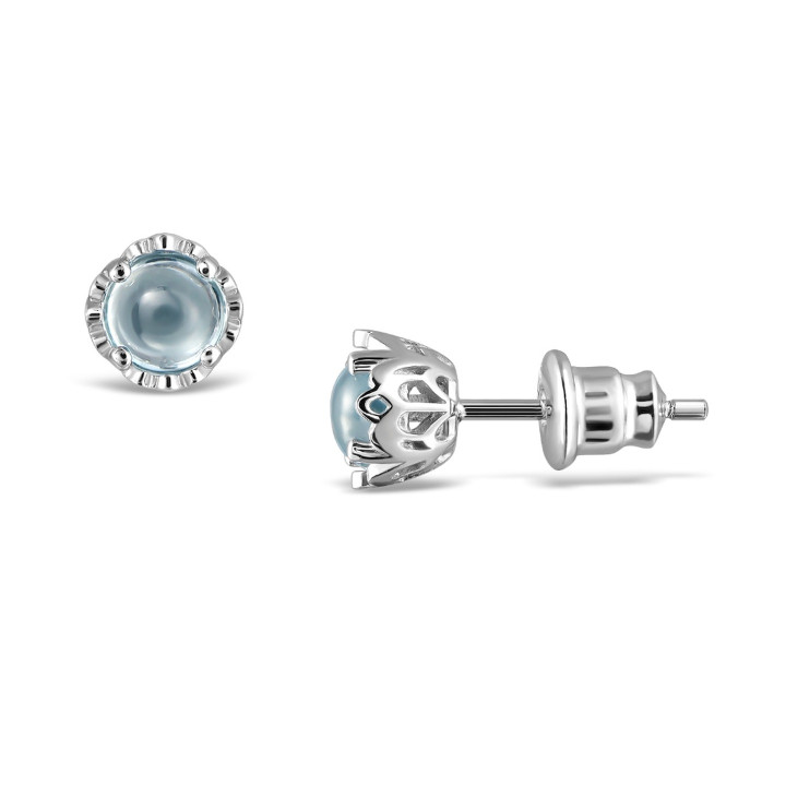 Blue Topaz Raindrop Stud Earrings