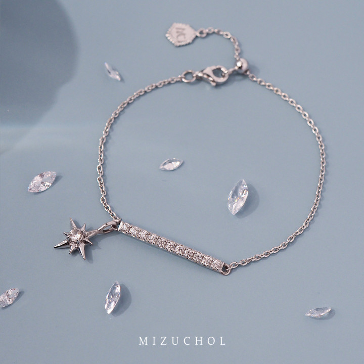 White Gold Plated Sterling Silver Zircon Bracelet