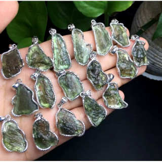 Moldavite Pendant | Genuine Czech Republic Moldavite in Sterling Silver