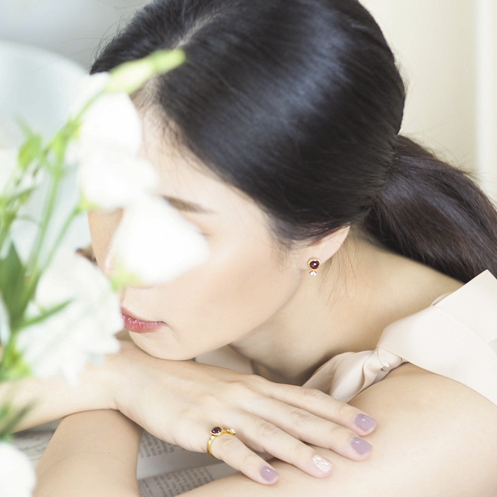 Women's Fine Red Garnet Gemstone Earrings