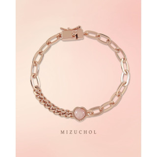 Strawberry Quartz Heart Bracelet