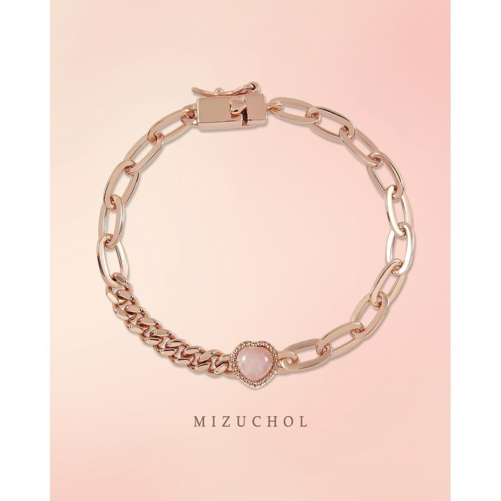 Strawberry Quartz Heart Bracelet