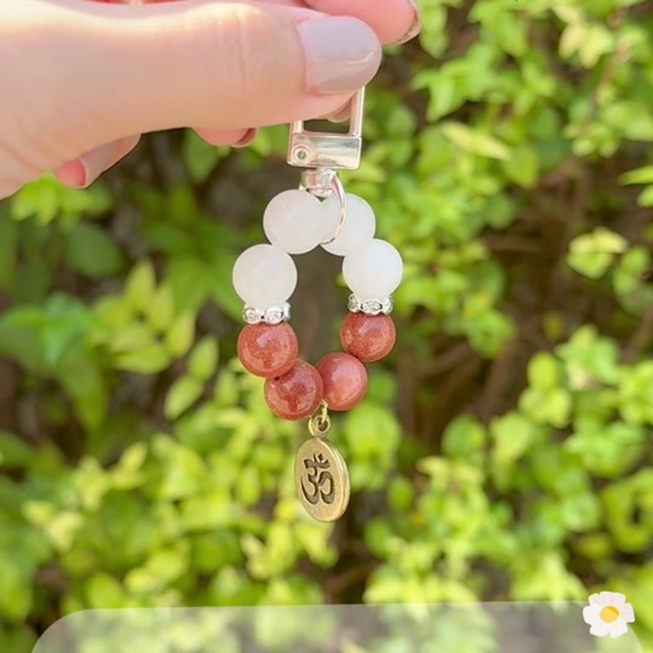 Om Stone Keychain: Lucky Charm and Positive Energy