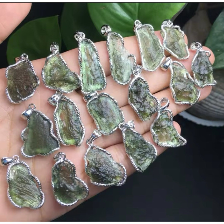 Moldavite Pendant | Genuine Czech Republic Moldavite in Sterling Silver