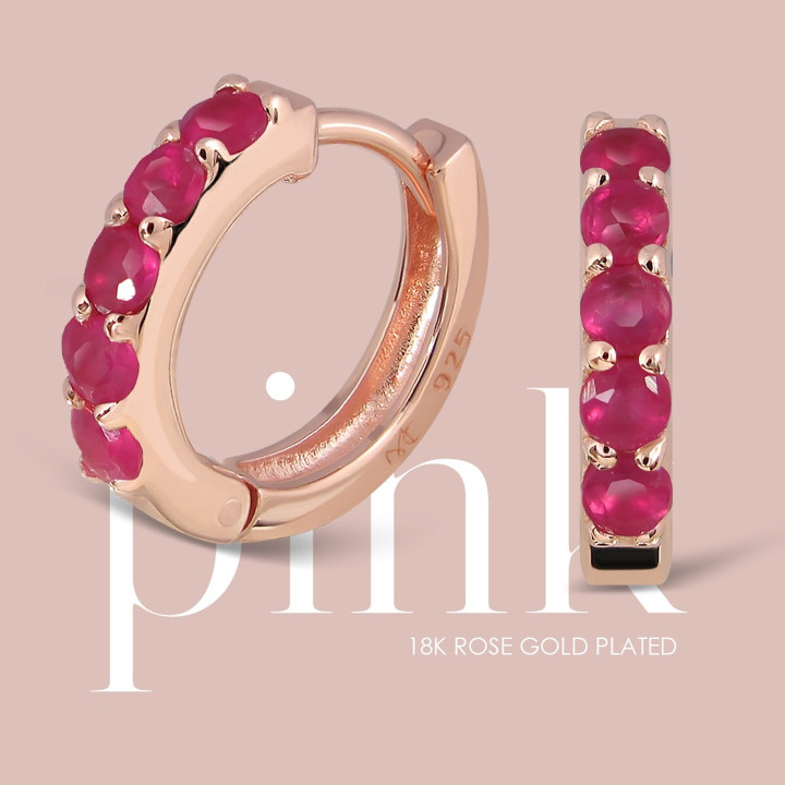 Fuchsia Bubbles Ruby Earrings