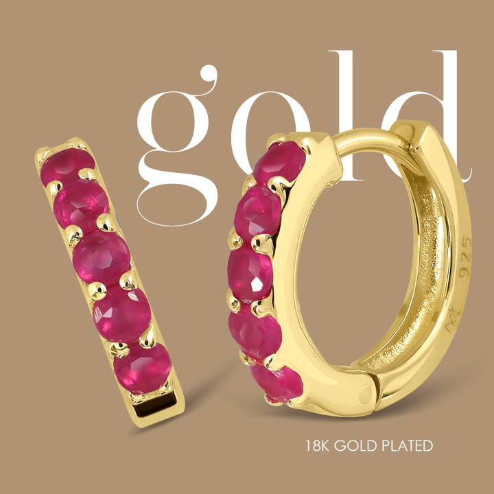 Fuchsia Bubbles Ruby Earrings
